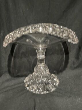 Crystal  Pedestal banana Stand, vintage Bryce Bros